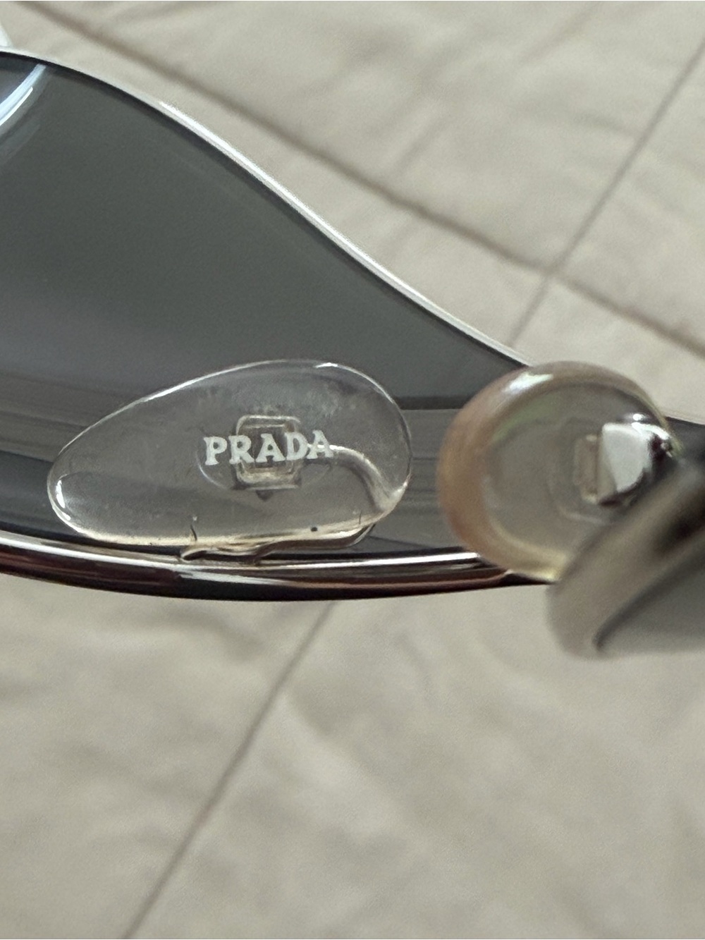 Prada Silver Frame Black Lens Shield Sunglasses Y2K w/Box and Case Cloth - Picture 8 of 10